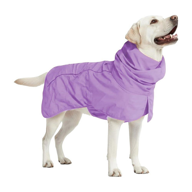 Spark Paws Dog Raincoat, Waterproof Windproof Rain Jacket, for Small Medium Large Extra Large Dogs, Reflective Breathable Full-Body Coverage Dry Suit - Purple - 3XL
