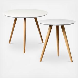 Flat-Top Bamboo 2-Piece Table Set