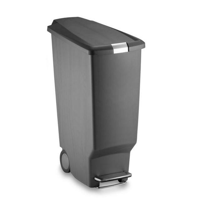 simplehuman® Slim Plastic 40-Liter Step-On Trash Can in Grey