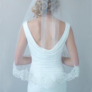 Claudia Lace and Beaded Bridal Veil