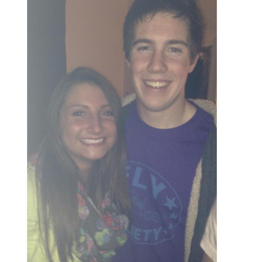 Our first picture together, circa 2013 at a house party at Utica College.