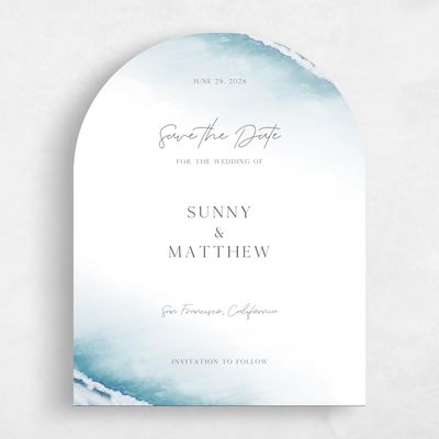 Blue Arch Wedding Save the Date - Clearwater Portrait