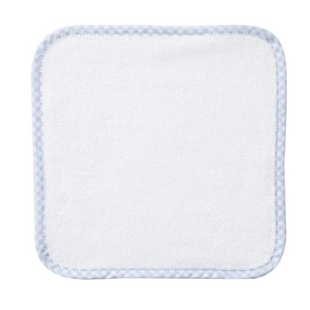 Gingham Washcloths, Set of 3, Light Blue