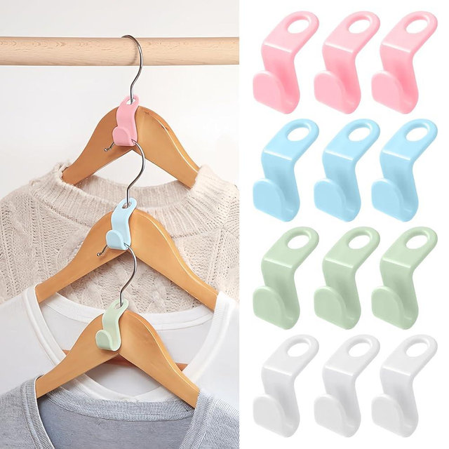 50 PCS Space Saving Hanger - Clothes Connector Hooks, Stacking Space Saver, Plastic Closet Organizers and Storage Extender for Heavy Duty Cascading Connection
