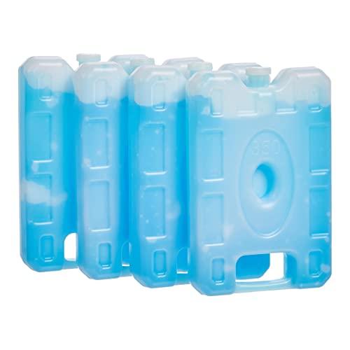AmazonBasics Reusable Hard Sided Rectangular Ice Pack, 6.5" X 4.3" X 1.2", Blue, Pack of 4