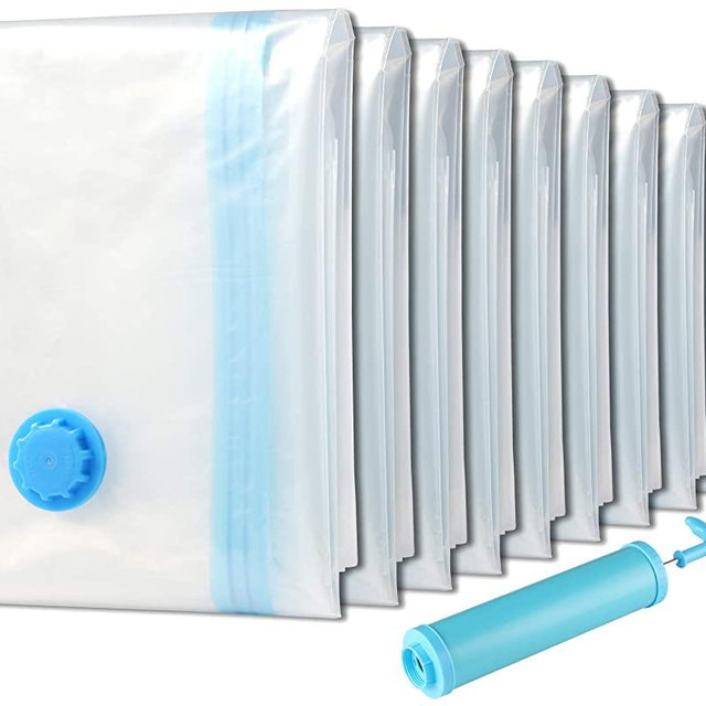 VACSTO 10 Large Vacuum Storage Bags (31.5"x23.6") Reusable Space Saver Sealer Compression Bags with Hand Pump for Clothes, Mattress, Blanket, Duvets, Pillows, Comforters, Quilt, Travel