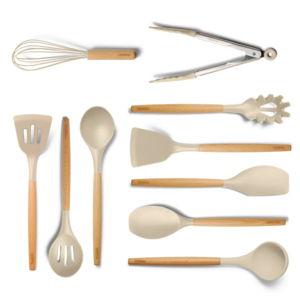 Tramontina 10pc Silicone Utensil Set Almond
