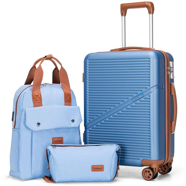 Cosbarn Carry On Luggage 22x14x9 Airline Approved, 20 Inch Carry on Suitcases with Wheels, ABS Lightweight Carry-on Luggage, Travel Suitcase Set with Wheels and TSA Lock