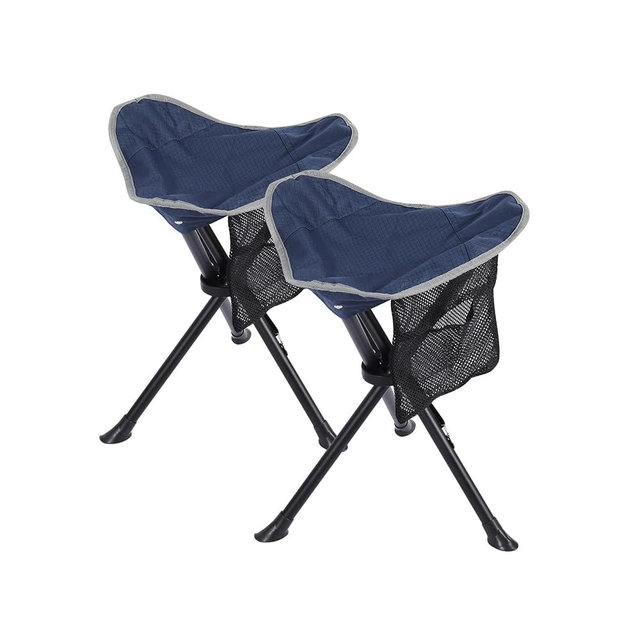 REDCAMP 2 Pack Folding Camping Stools for Adults Heavy Duty, Lightweight Portable Tripod Chairs Seats for Fishing Hunting Backpacking Traveling, Blue