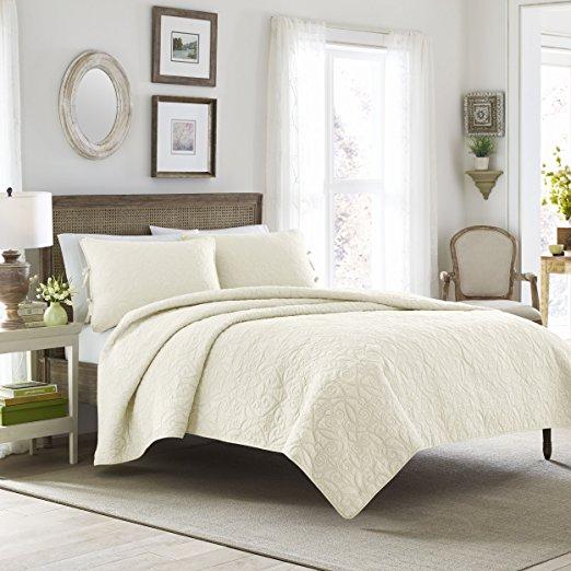 Laura Ashley Felicity Quilt Set, Ivory, King