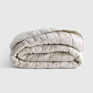 European Linen Box Quilt - Sand, Twin