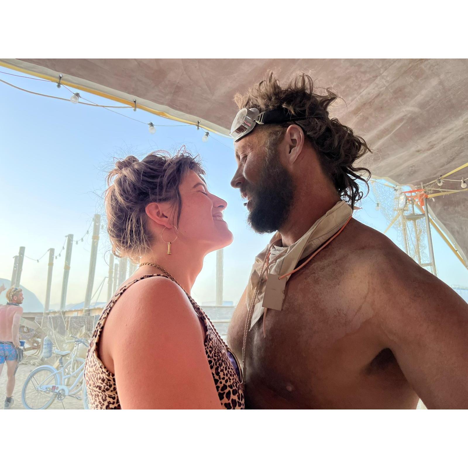 A moment of love from Burning man 2022.   We met in 2018 at Burning man.