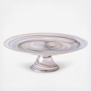 Alabaster Glass Footed Cake Stand