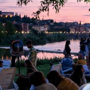 Sunset aperitivo along the Arno River