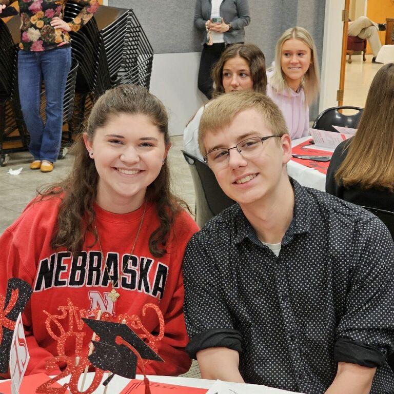 This is at our senior breakfast just before we graduated.
