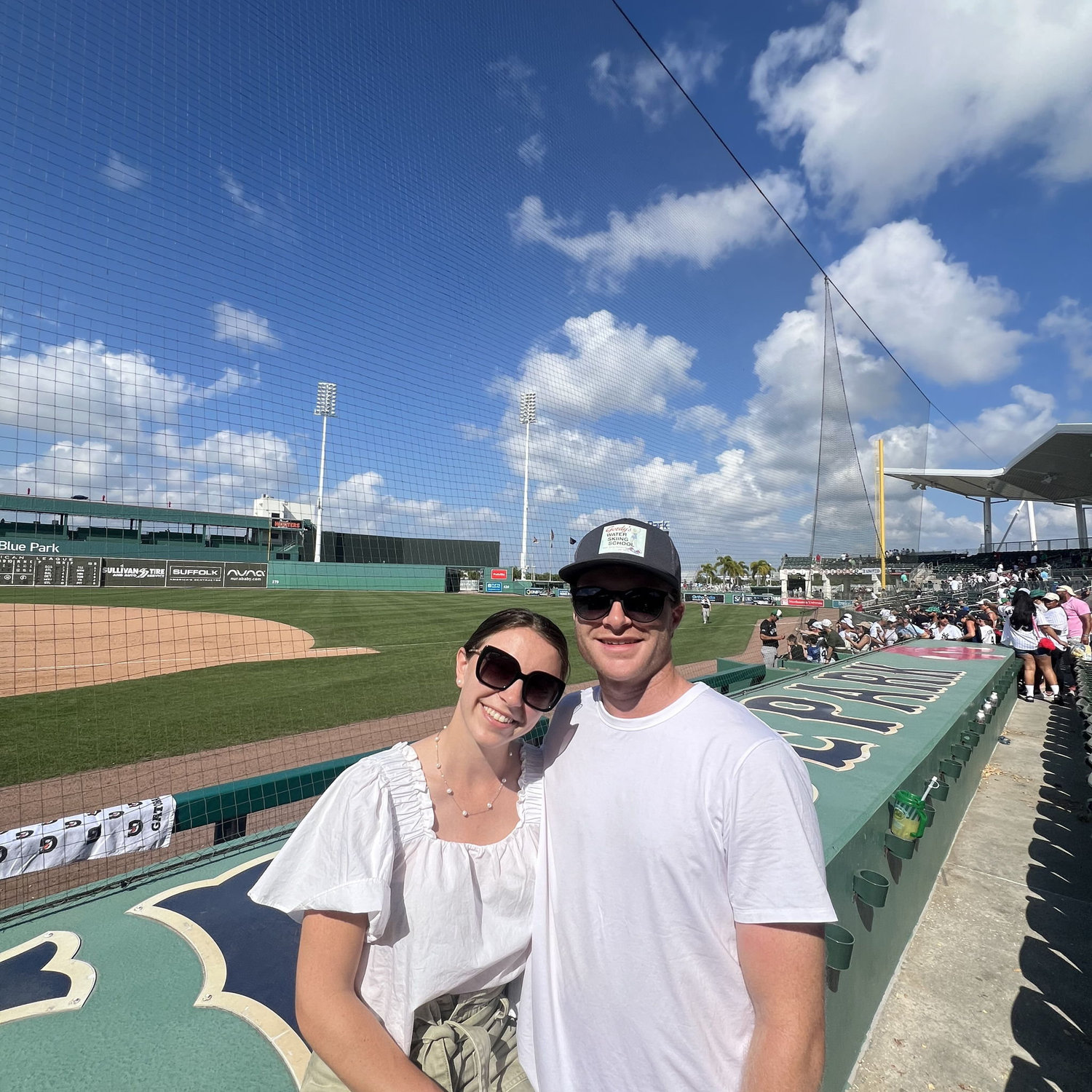 Spring training game cheering on Caleb