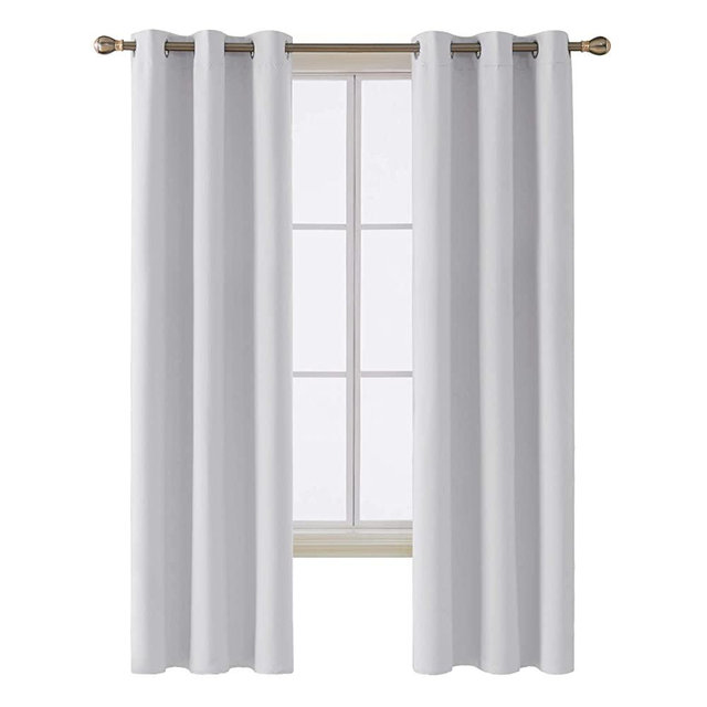 Deconovo Room Darkening Thermal Insulated Blackout Grommet Window Curtain for Bedroom Off White 42x84 Inch 1 Panel