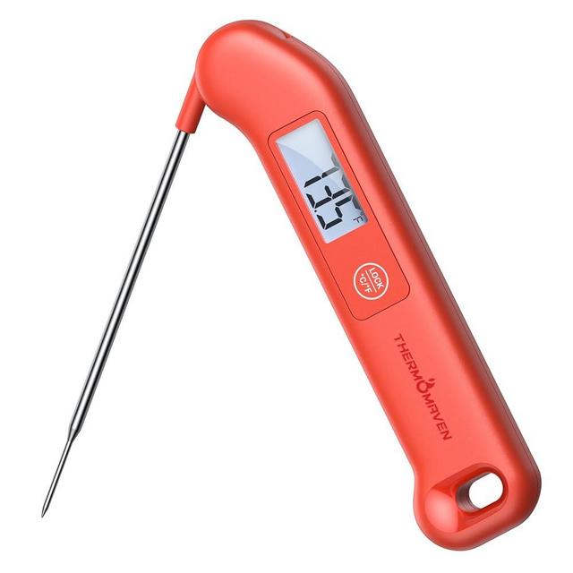 ThermoMaven Professional Meat Thermometer Digital, 1 Sec Instant Read Food Thermometer for Cooking Grill, Kitchen Gadgets BBQ Accessories, High Accuracy, Waterproof, Gifts for Men Dad Fathers Day, Red