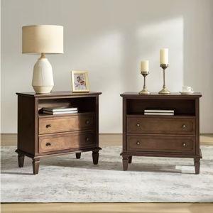 Juiien Mid-Century Solid Wood 2 - Drawer Storage Nightstand