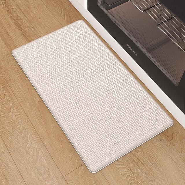 Color&Geometry Kitchen Mats for Floor Cushioned Anti Fatigue, Kitchen Rugs Non Slip Kitchen Floor Mats in Front of Sink, Foam Padded Kitchen Mats for Standing Comfortable, 17"x 29", Beige