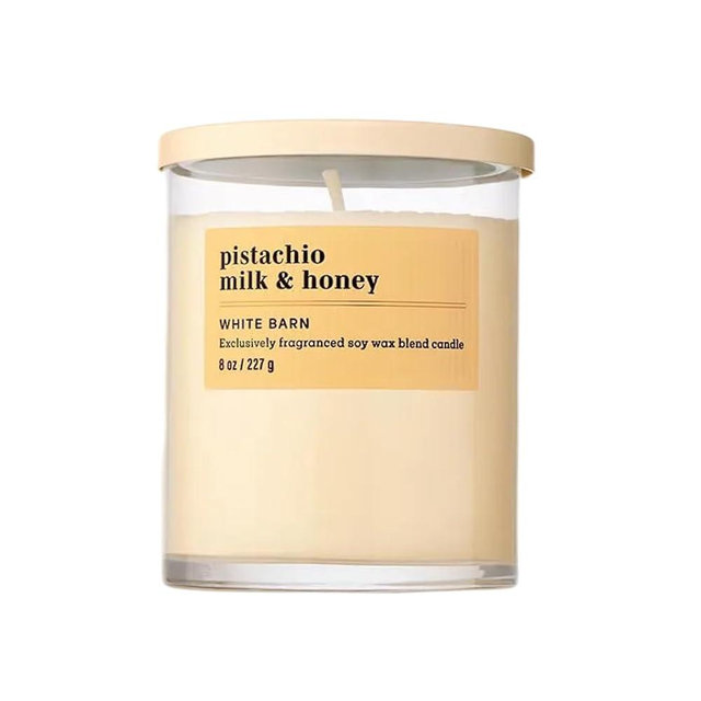 Bath & Body Works Single Wick Candle, Pistachio Milk & Honey Candle, Long-Lasting Burn Up to 45 Hours, Exclusively Fragranced Soy Wax Blend, 8 oz - 1 Pack