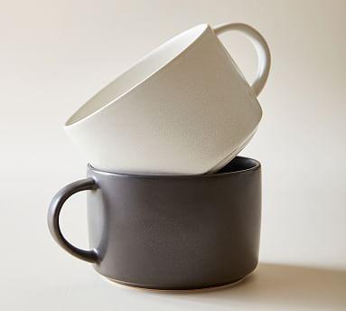 Mason Stoneware Oversized Latte Mugs (Charcoal) set of 4