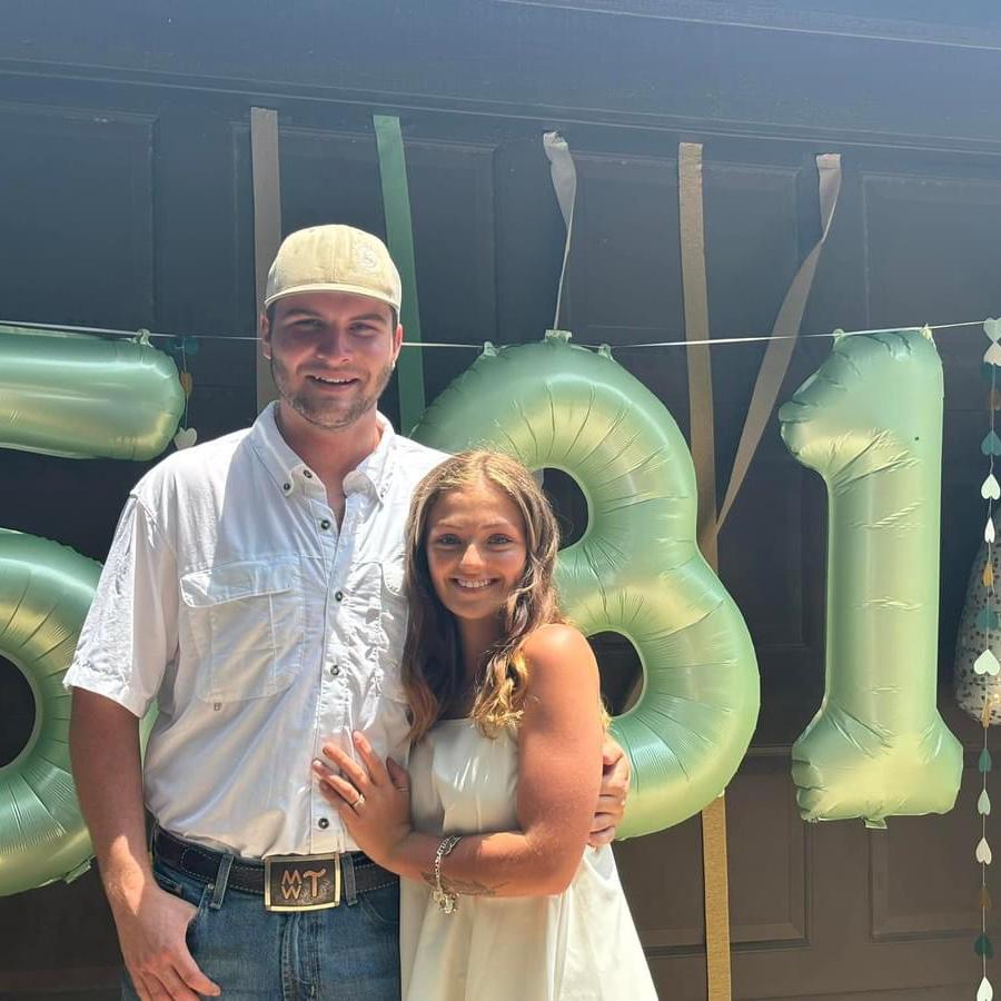 Had to get the picture with our wedding date!