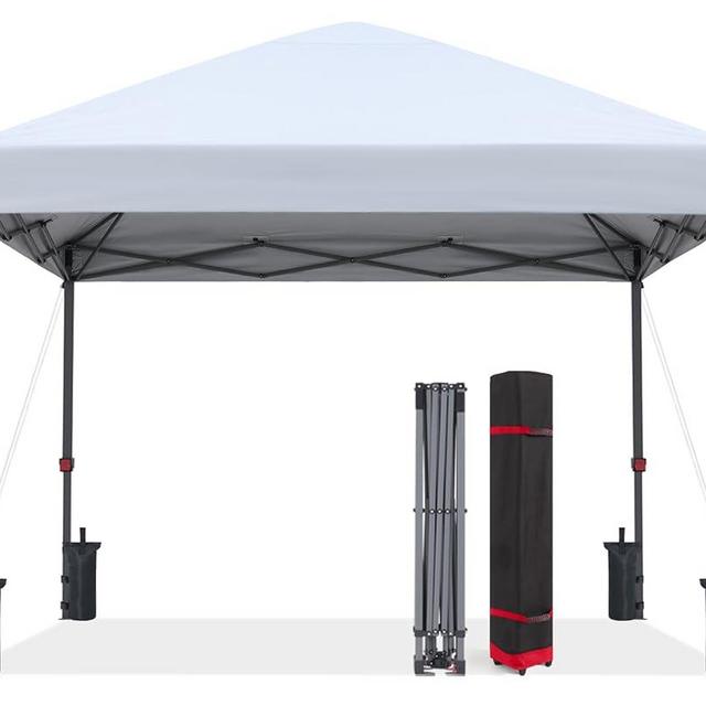 ABCCANOPY 10x10 Pop Up Canopy - Outdoor Patio Portable Canopy Tent Gazebo Heavy Duty for Backyard and Deck with 4 Sandbags and 8 Stakes(White, 10x10)