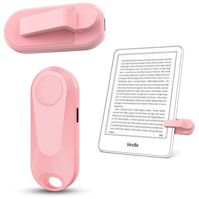 DATAFY Remote Control Page Turner for Kindle Paperwhite Oasis Kobo eReaders, Camera Video Recording Remote Triggers, Page Turner Clicker for ipad Tablets Reading Novels with Wrist Strap Storage Bag