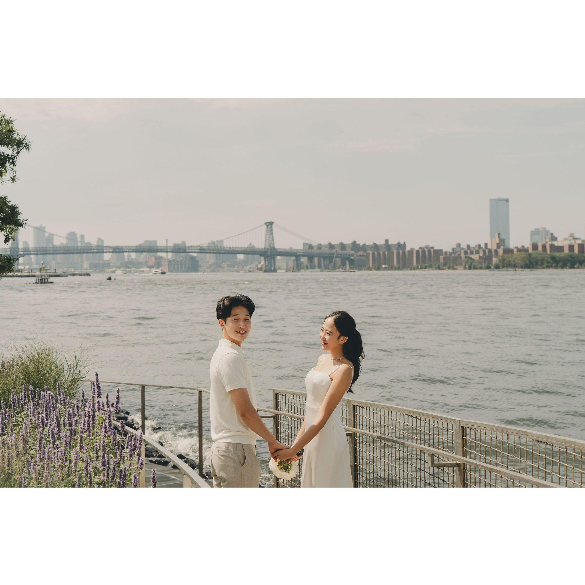 At one of our favorite parks by the East river.