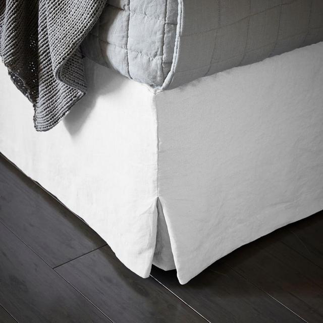 European Linen Bedskirt, Full, White