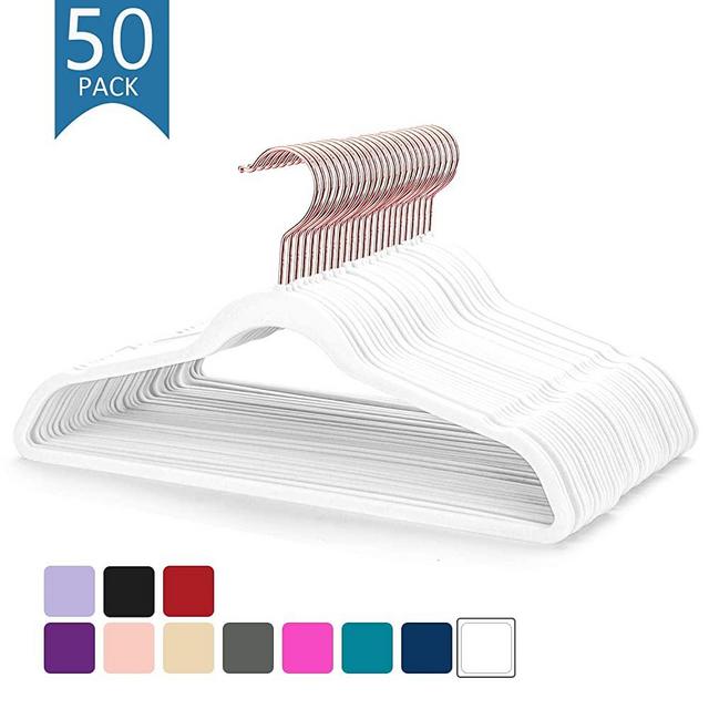 SMARTOR Plastic Hangers 50 Pack - Plastic Clothes Hangers Heavy