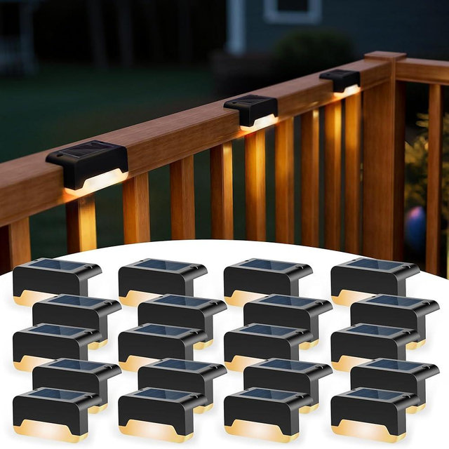 SOLPEX Solar Deck Lights, Solar Step Lights for Outside Waterproof Led Stair Light for Outdoor Fence, Balcony, Patio, Railing, Front Porch, Yard and Pathway(20pack Warm White)