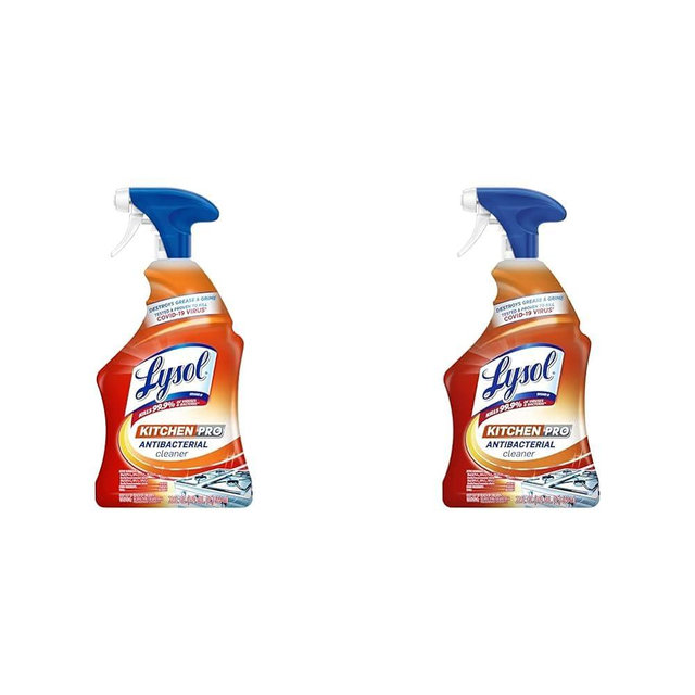 Lysol Pro Kitchen Spray Cleaner and Degreaser, Antibacterial All Purpose Cleaning Spray for Kitchens, Countertops, Ovens, and Appliances, Citrus Scent, 22oz (Pack of 2)