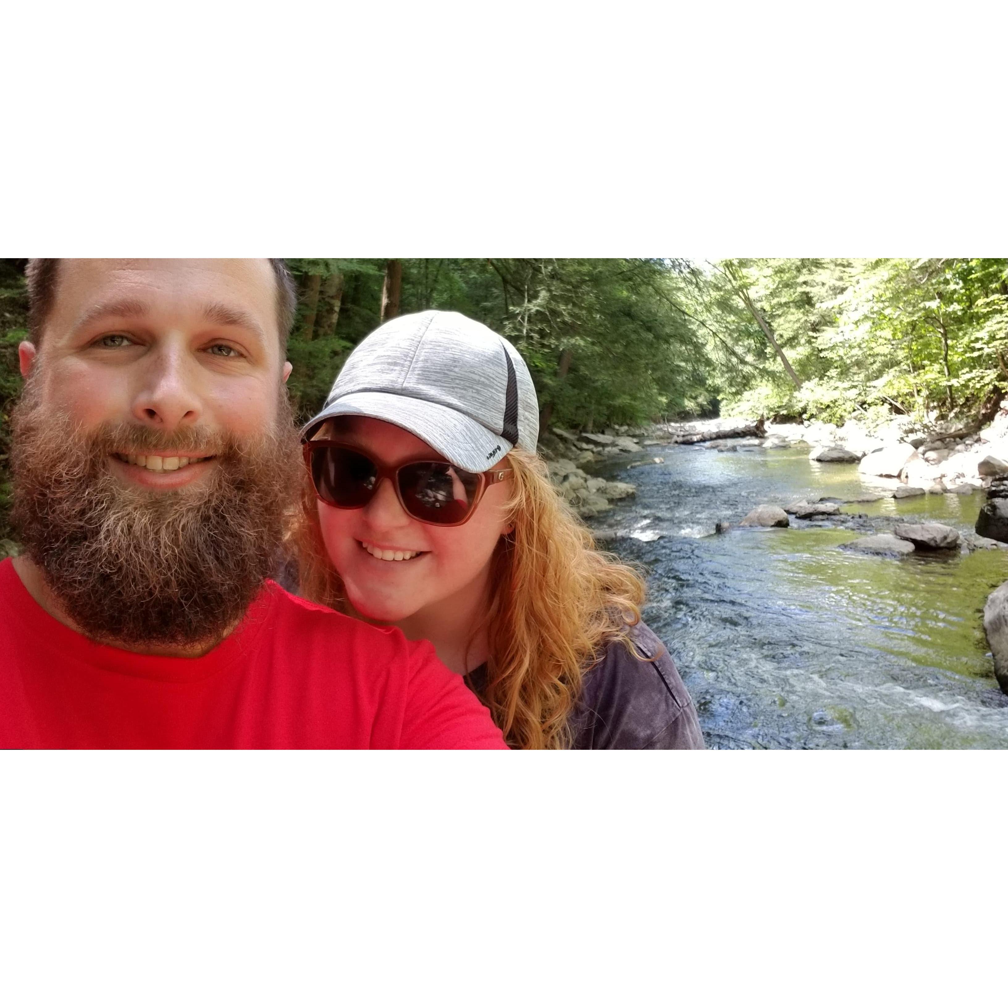 We hiked this trail and found a beautiful waterfall. This was our first trip to NY together.