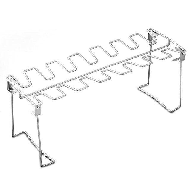 Chicken Leg and Wing Rack for Grill Smoker Oven - Easy to Use 14 Slots Chicken Leg Rack - High Grade Stainless Steel Chicken Wing Rack Chicken Drumstick Holder for Perfect Cook