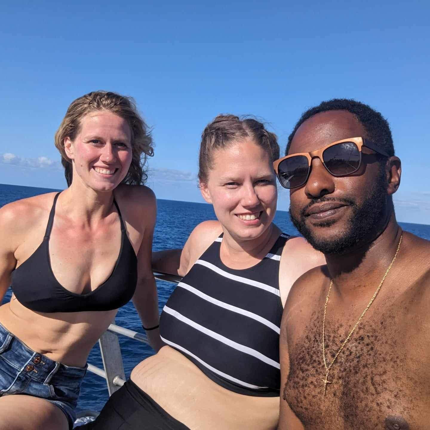 On a boat after snorkeling at the Great Barrier Reef Australia October 2023