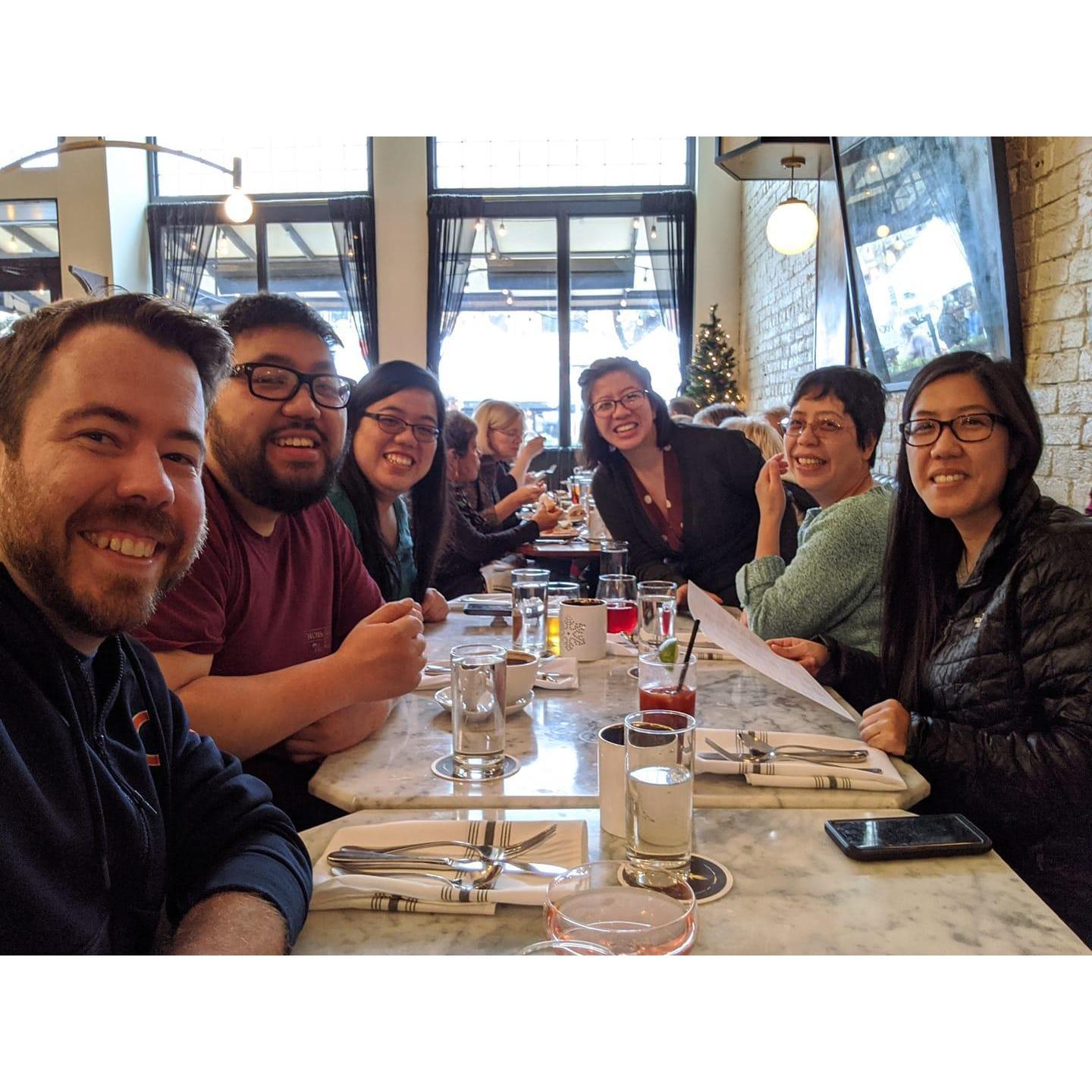 Brunch with the Wongs to celebrate Andy's graduation in 2019.