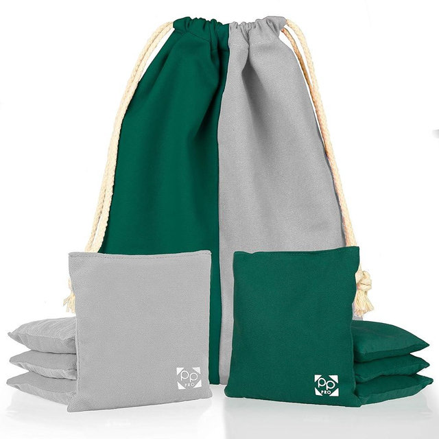 Professional Cornhole Bags - Set of 8 Regulation All Weather Double Sided - Sticky Side/Slick Side Bean Bags for Pro Corn Hole Game