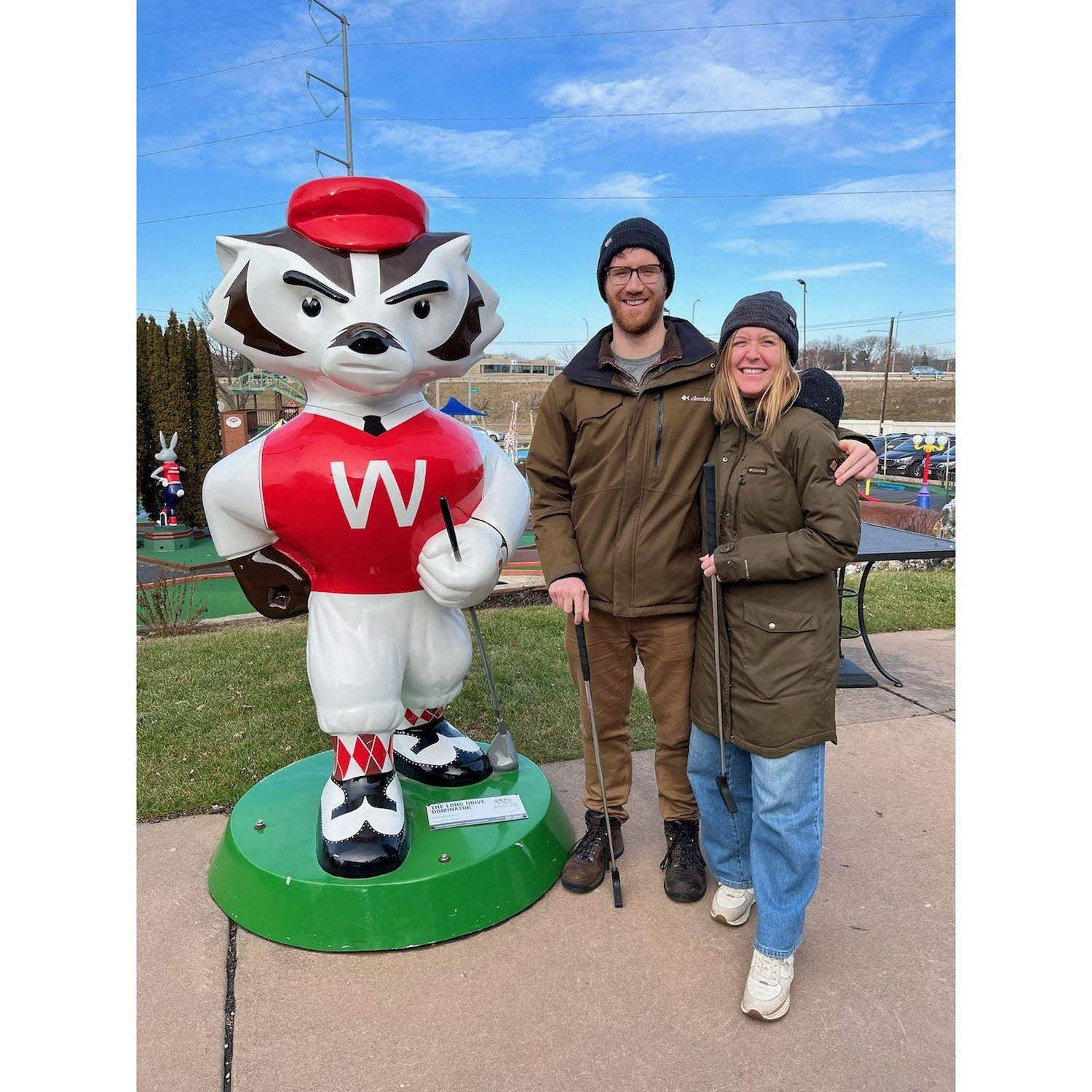 Playing putt putt with Bucky