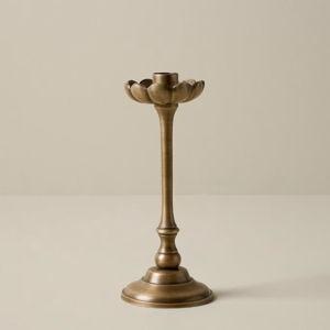 Magnolia: Medium Antique Brass Taper Holder