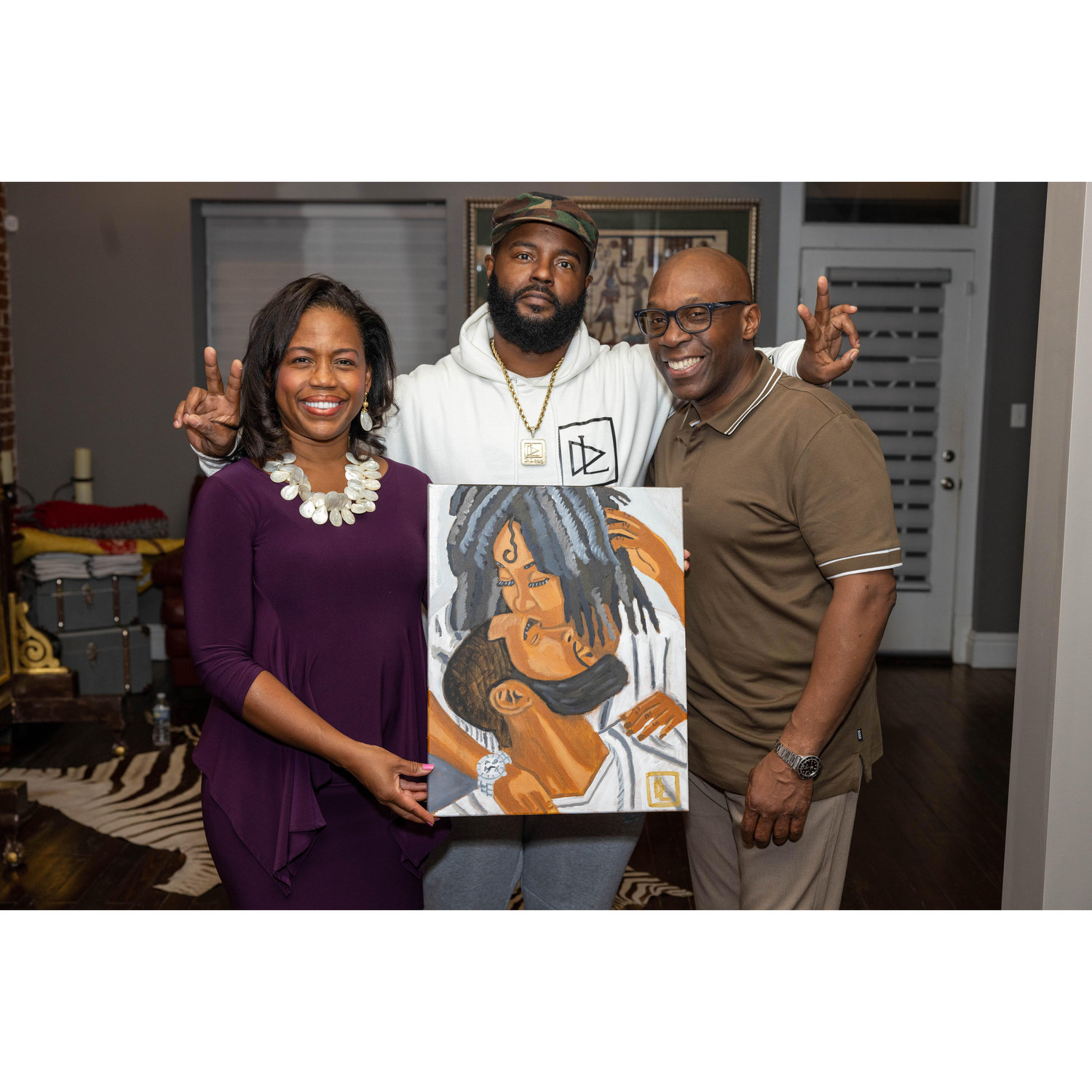 This is an original piece painted especially for us. It symbolizes black love.