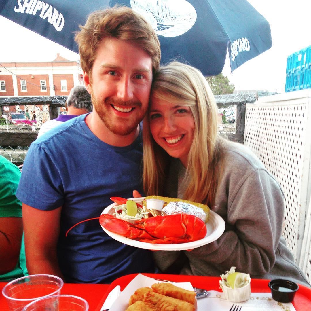 Adie's first Maine lobster, which she devoured with joy
