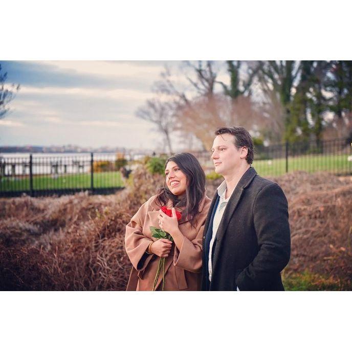 Watching the mariachi play after Celina said 'yes.'