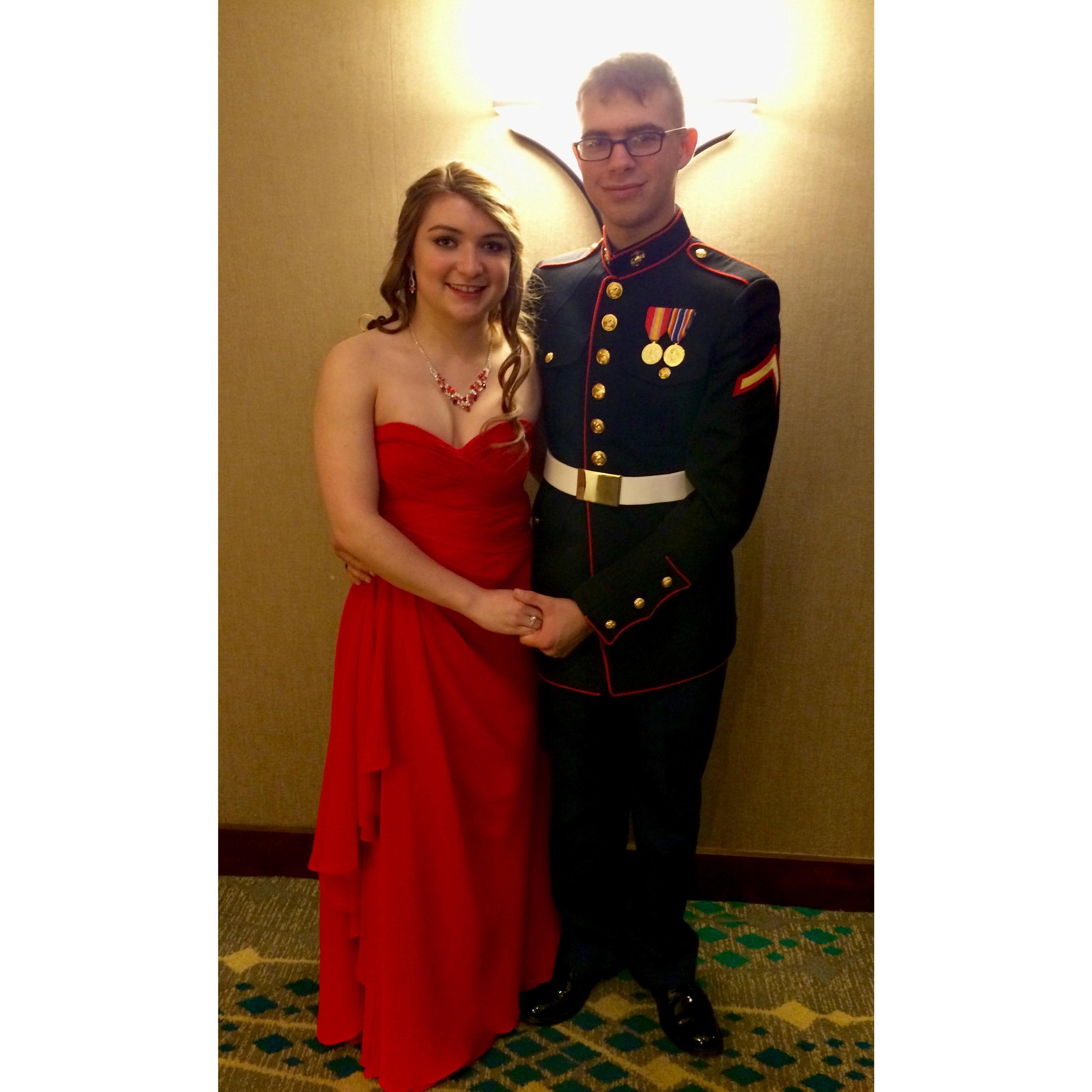 My first Marine Corps ball. This is the day before we got engaged.