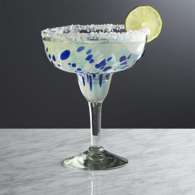 Rue Blue Margarita Glass
