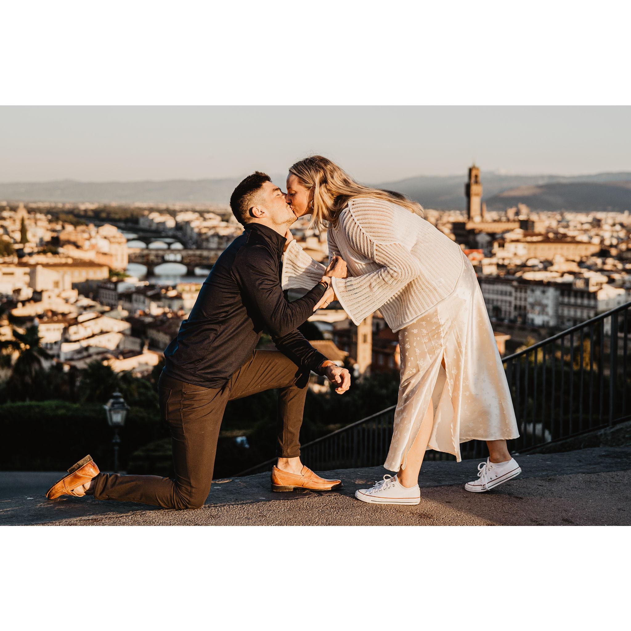 When Grant proposed, he first asked, "Can I ask you a question?" and then got down on one knee and stared up at Mary for a good 15 seconds and she proceeded to say, "Well, what is your question!?"