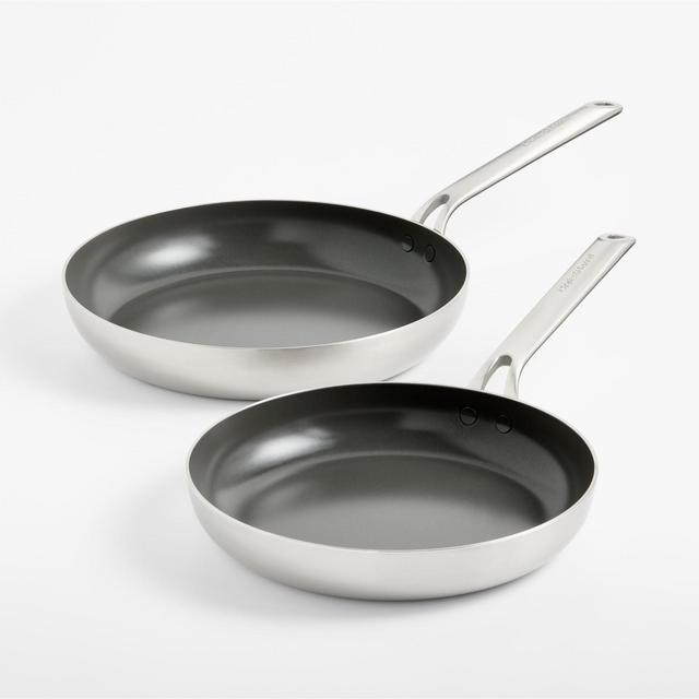Crate & Barrel EvenCook Stainless ™ 10" and 12" Ceramic Nonstick Fry Pan Set