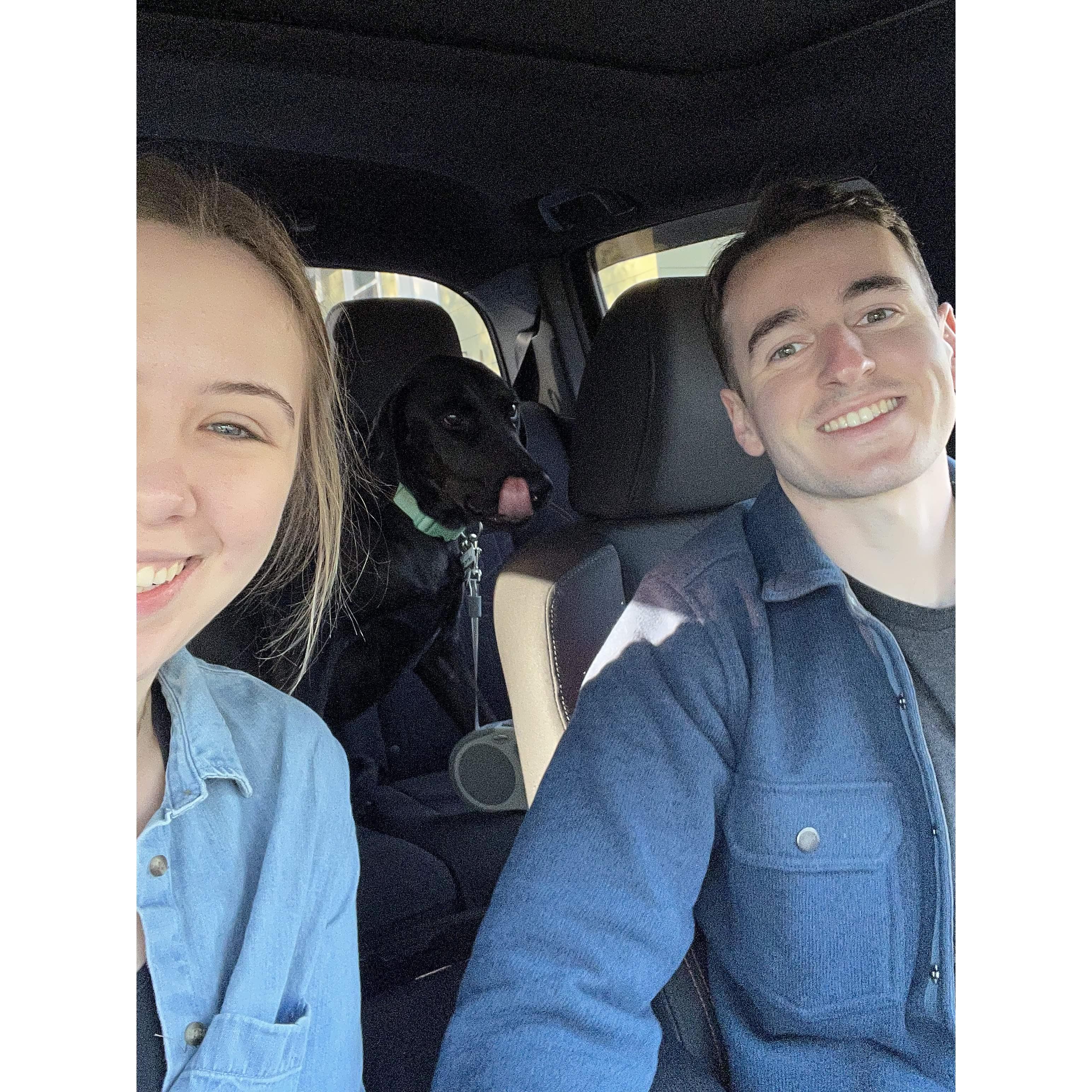 January 2022- First family photo with our dog, Lilly.