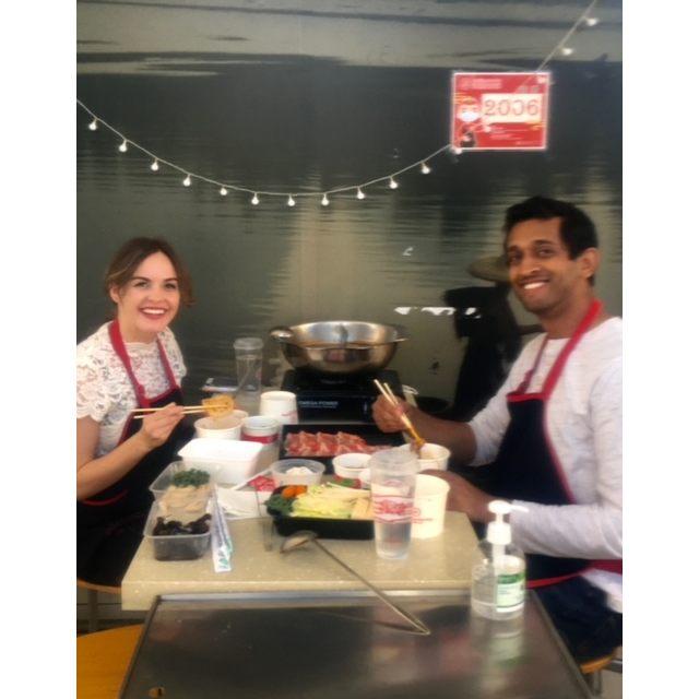where Abby was so happy to find Chinese hot pot at 海底捞 (Haidi Lao).